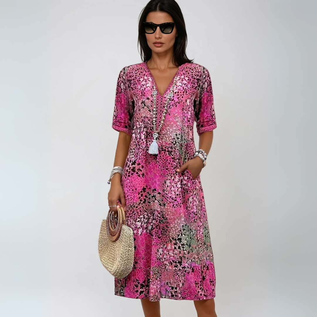 Rosalie™ - Vibrant mid-length dress