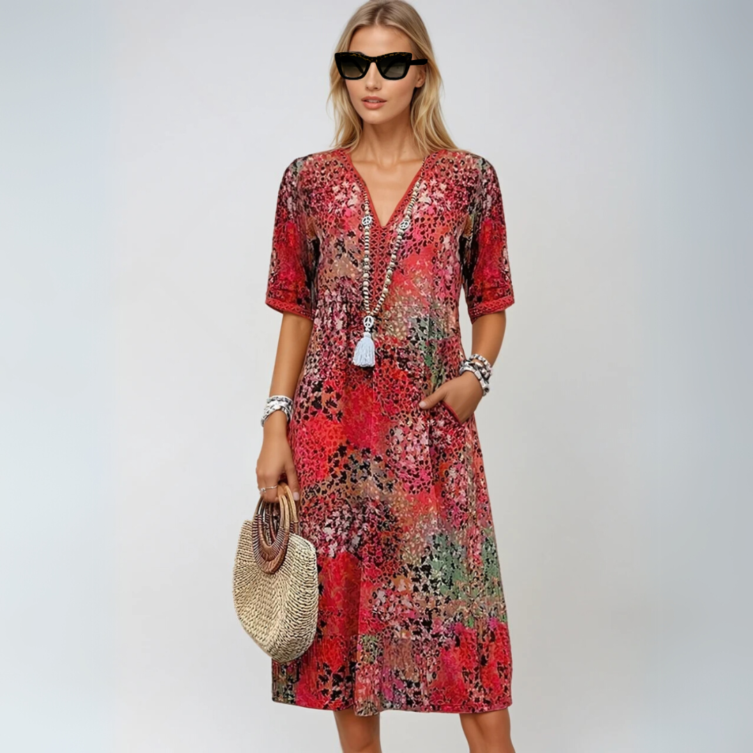 Rosalie™ - Vibrant mid-length dress