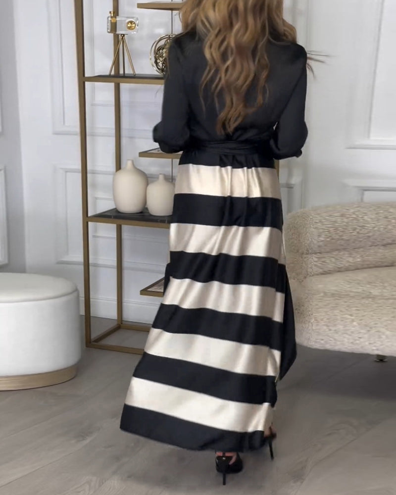 Sophie™ - Striped Elegance Dress