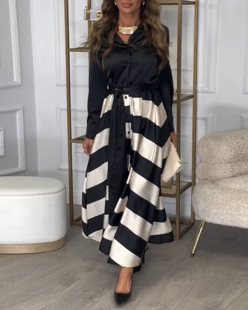 Sophie™ - Striped Elegance Dress