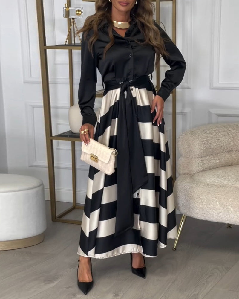 Sophie™ - Striped Elegance Dress