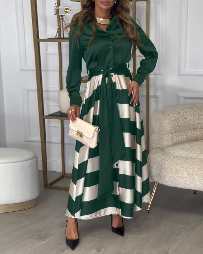 Sophie™ - Striped Elegance Dress