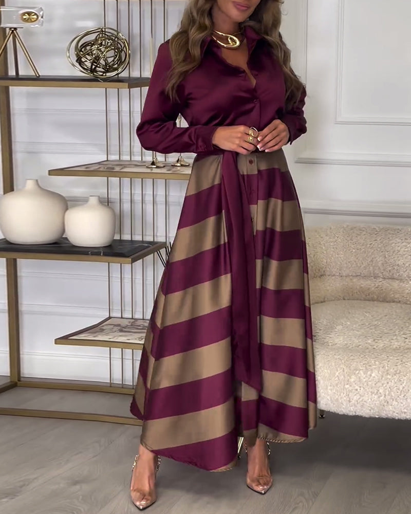 Sophie™ - Striped Elegance Dress
