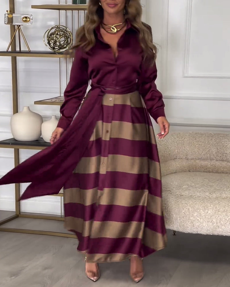 Sophie™ - Striped Elegance Dress
