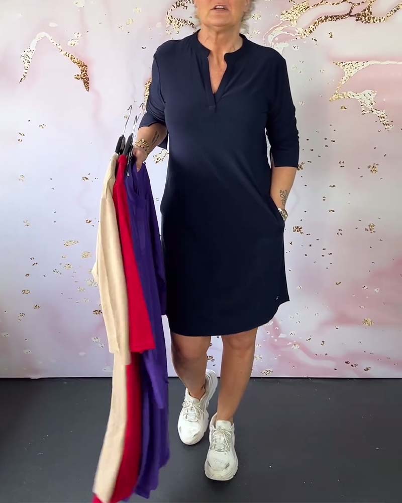 Hanne | Robe Élégante à Col en V