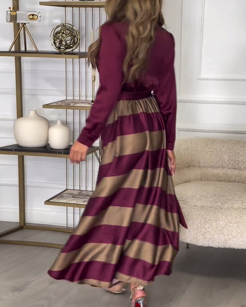 Sophie™ - Striped Elegance Dress