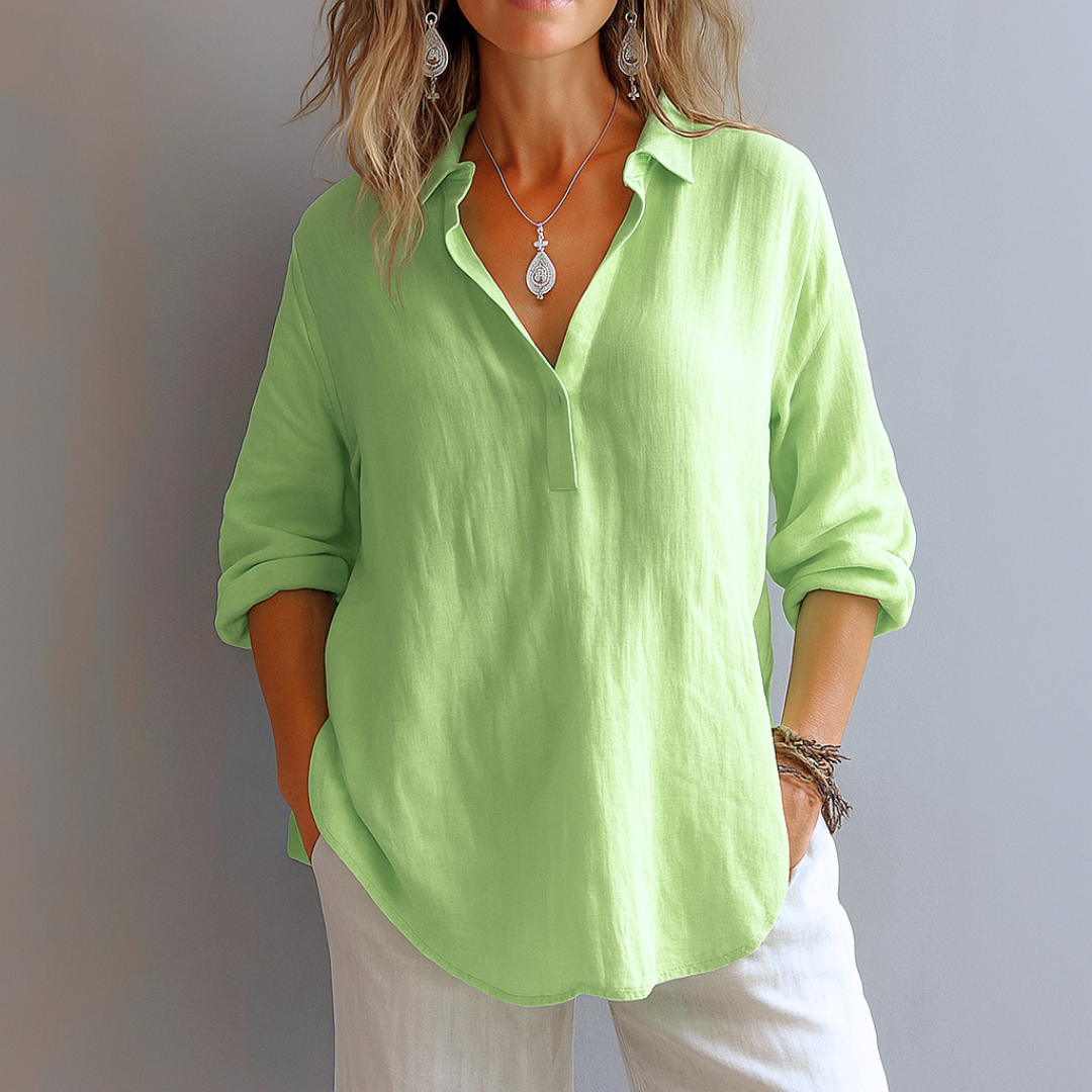 Marianne™ | Blouse Lin & Élégance (Aujourd'hui seulement : 1 pour €39.95, 2 pour €49.95)
