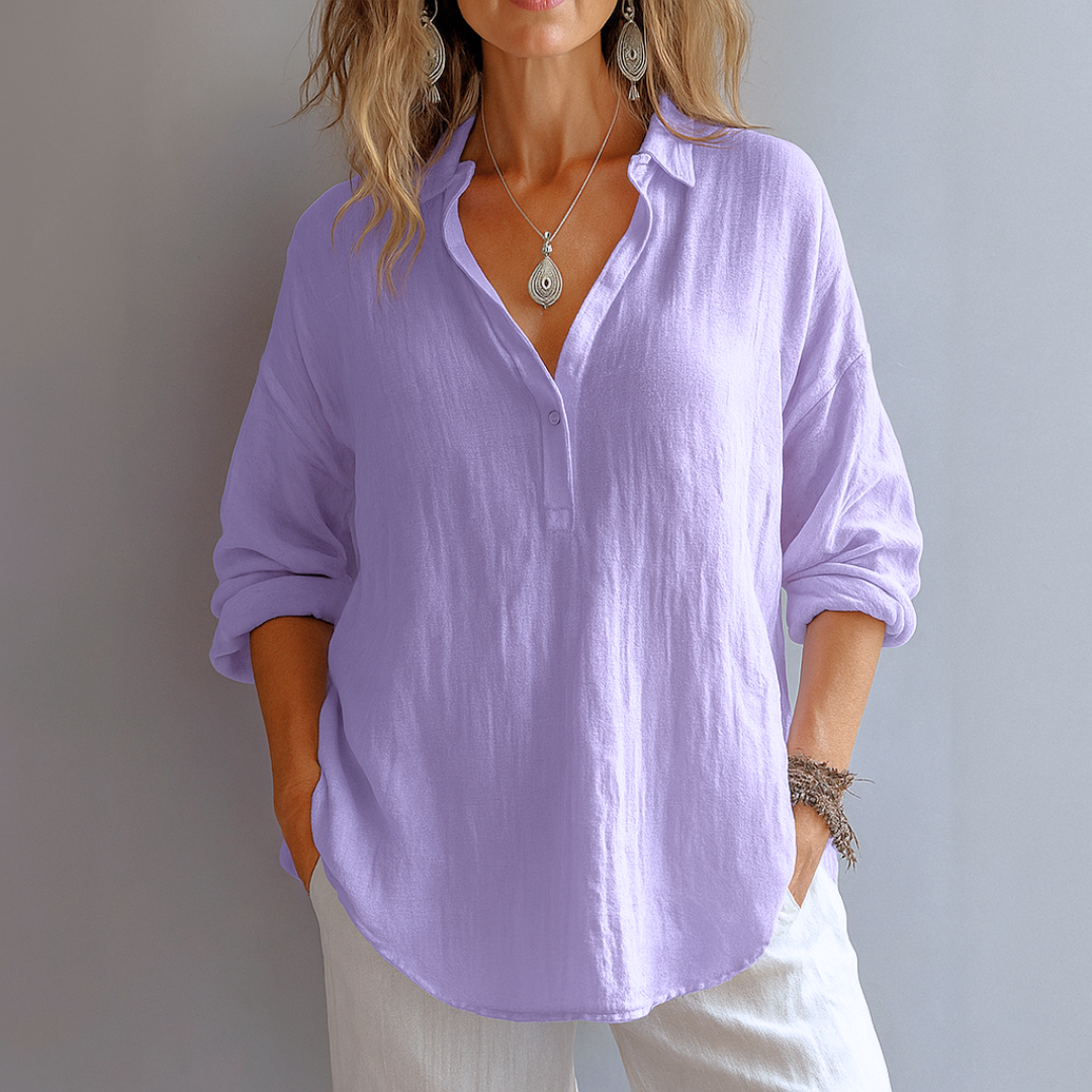 Marianne™ | Blouse Lin & Élégance (Aujourd'hui seulement : 1 pour €39.95, 2 pour €49.95)