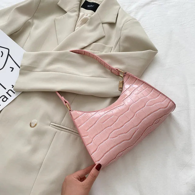 Tilly™ | Skinnende skulderveske med alligatormotiv