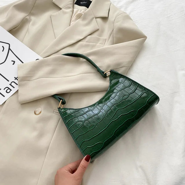 Tilly™ | Skinnende skulderveske med alligatormotiv