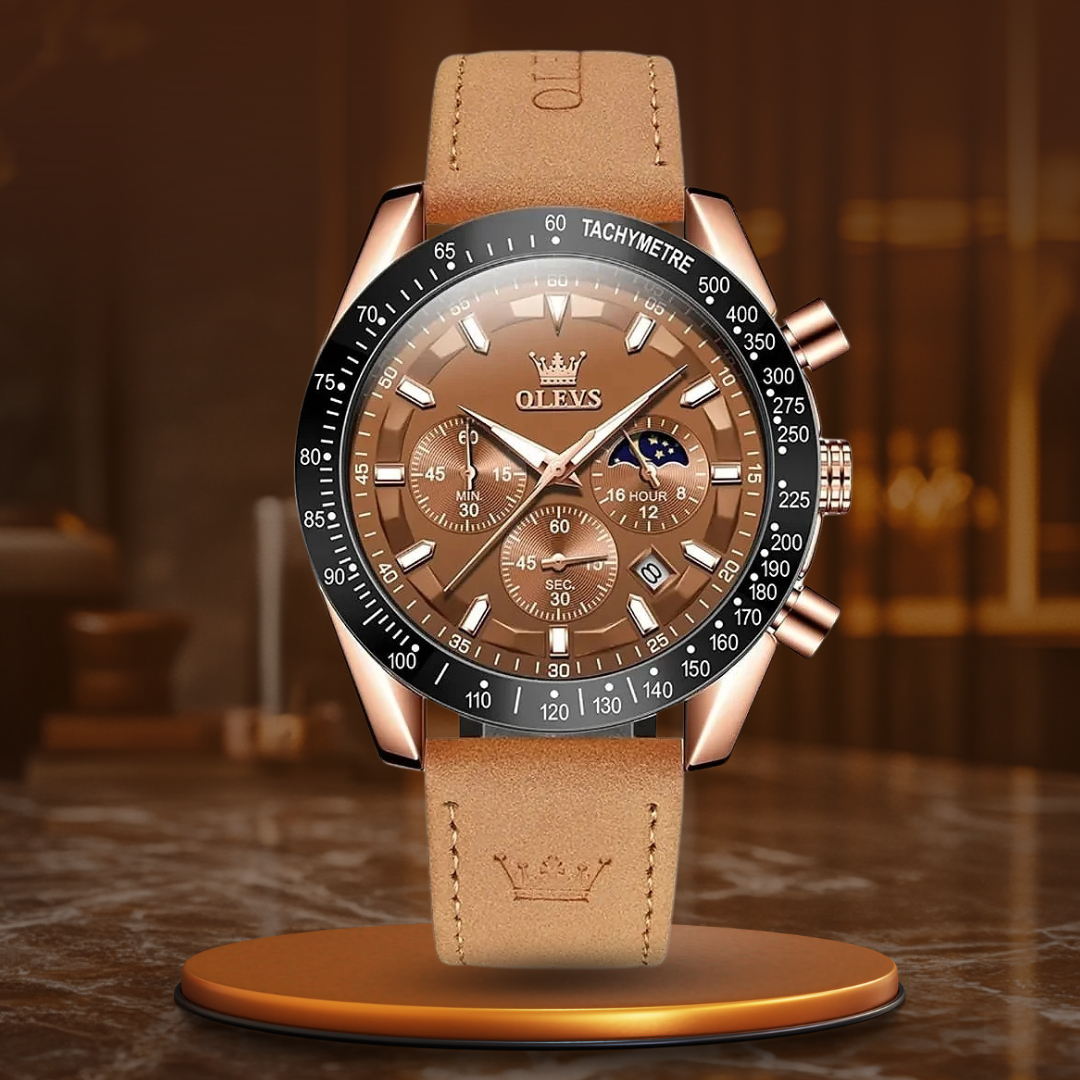 Klassisk Lær Quartz Klokke™ - Elvik™