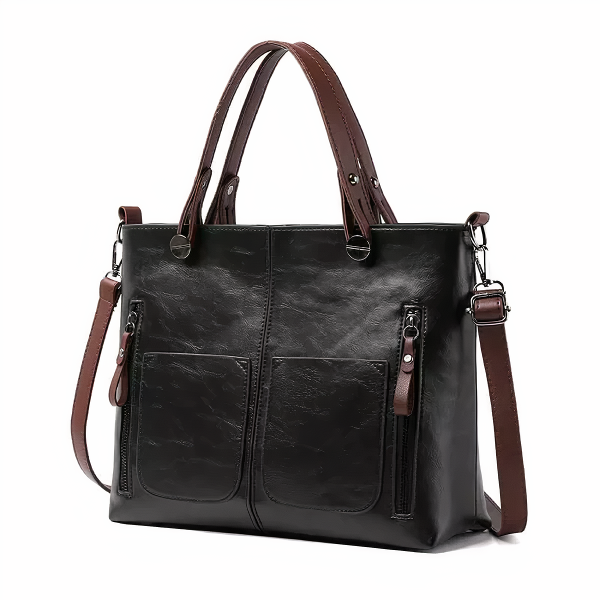 Lina™ - Vintage-inspirert lær skulderveske
