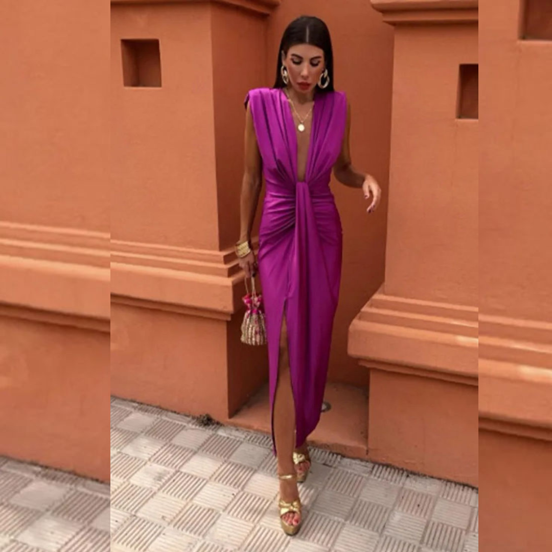 Fara™ | Robe de fête avec décolleté profond