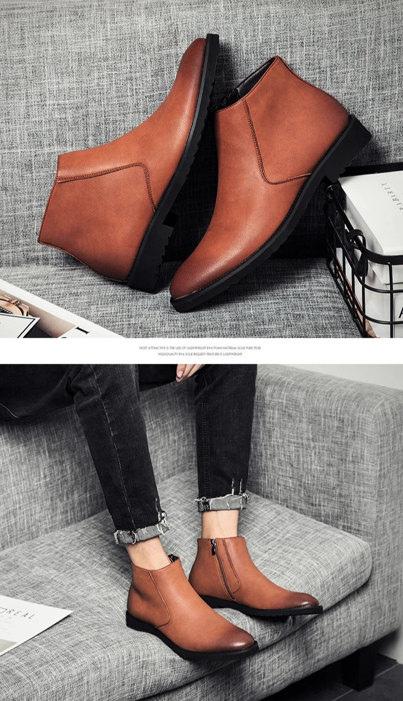 ERIK™ | VÅRMODE LÆRSTØVLER FOR MENN
