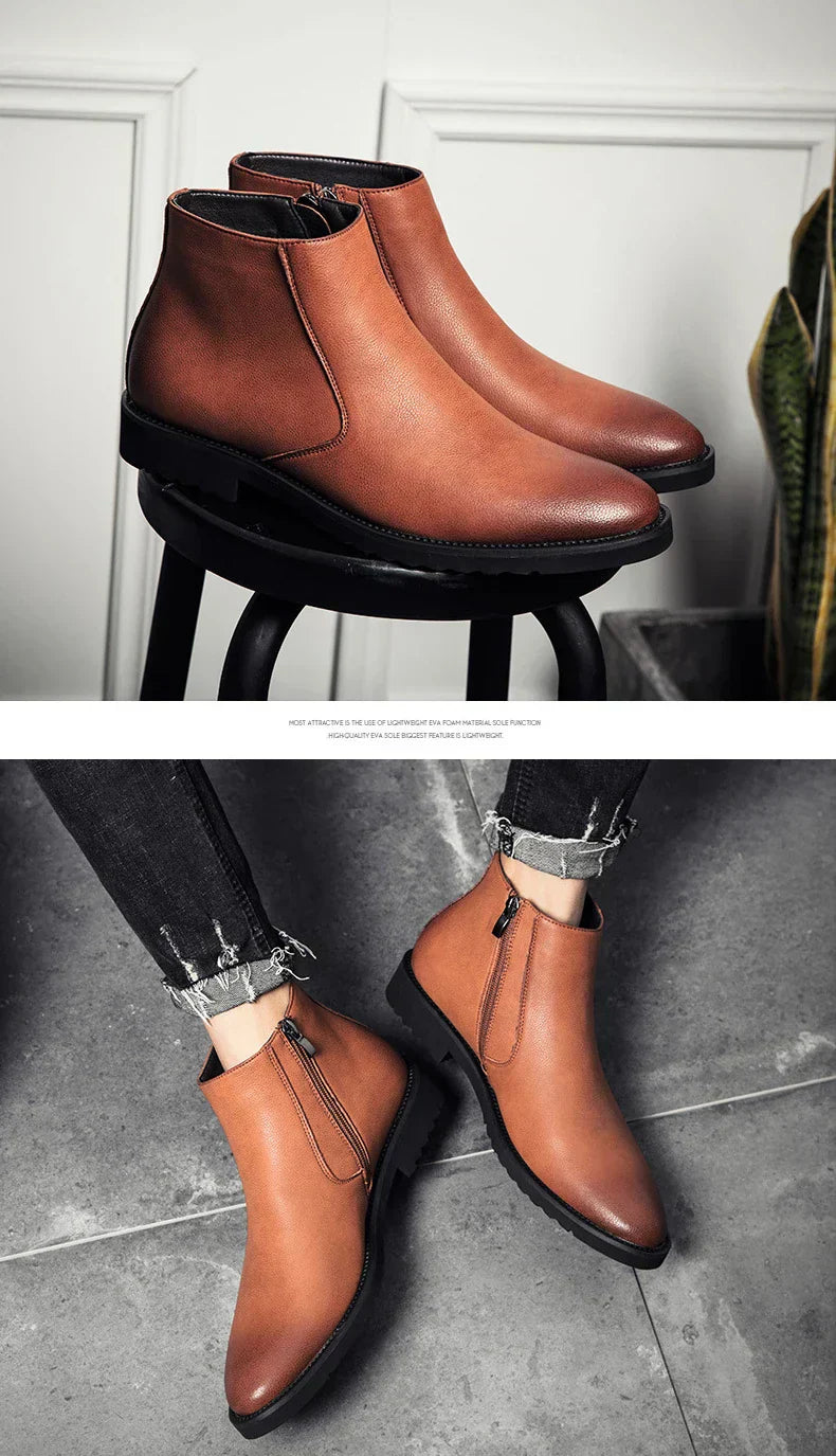 ERIK™ | VÅRMODE LÆRSTØVLER FOR MENN