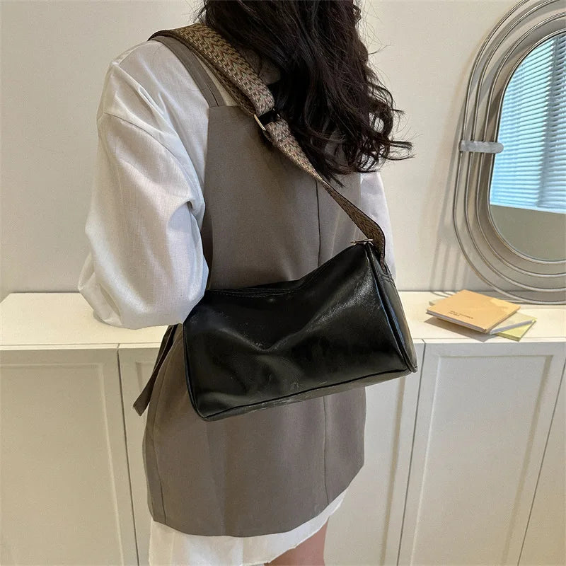 Trine™ | Vintage Læder Crossbody Veske med Vevd Justerbar Rem