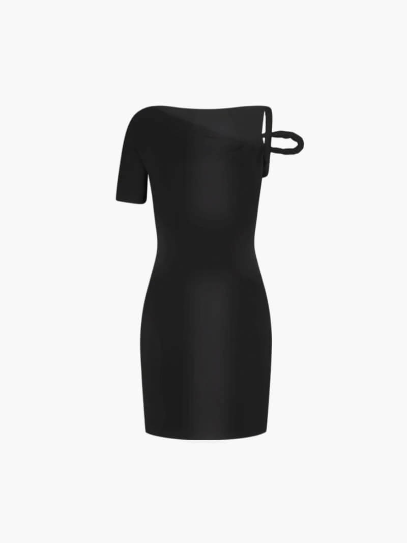 Elvik™ | Tettsittende Mini Kjole med Drapering