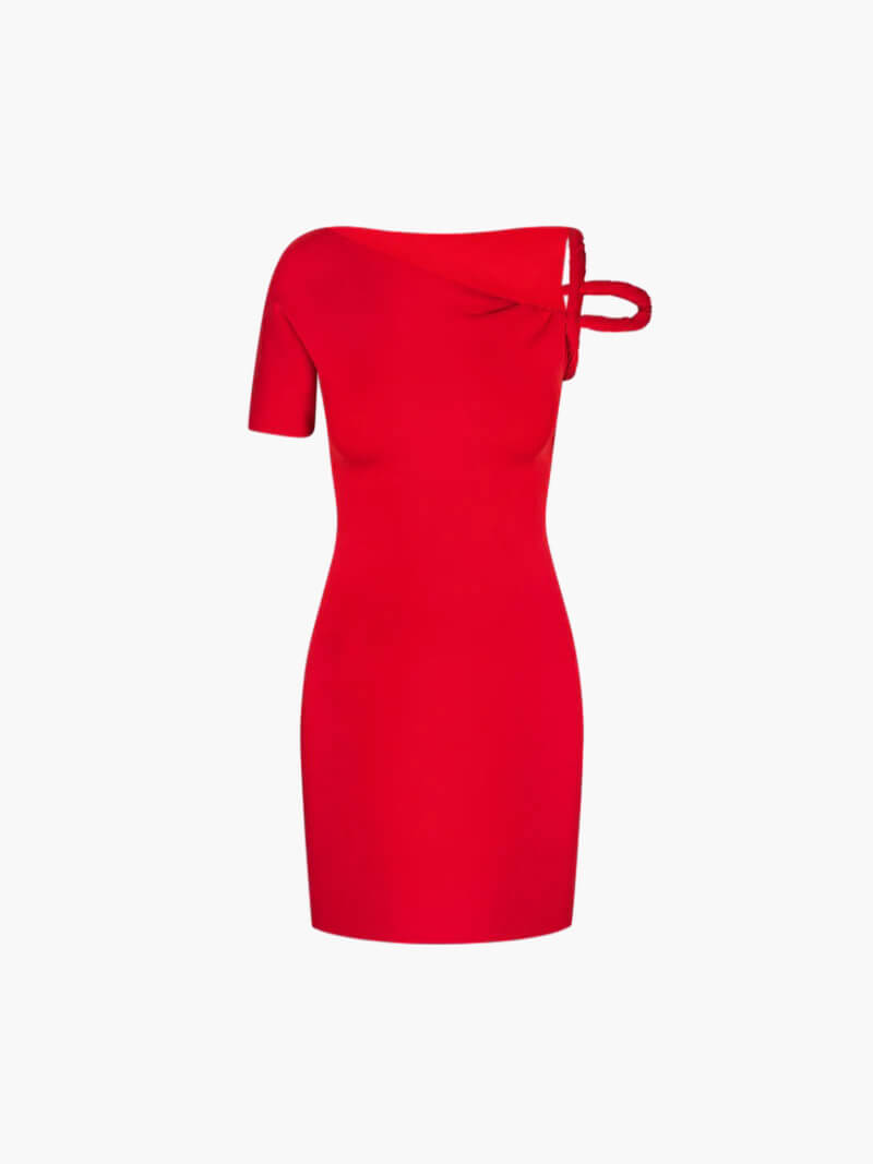 Elvik™ | Tettsittende Mini Kjole med Drapering