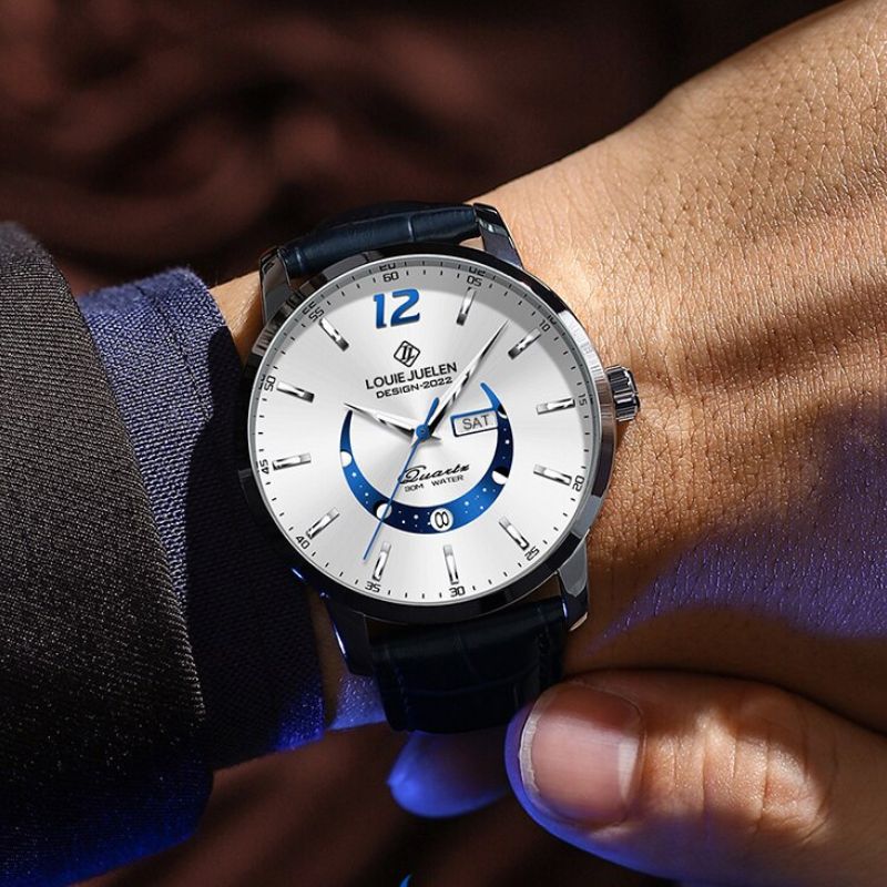 Elegant Luminøs Månefase Ur™ by Elvik™