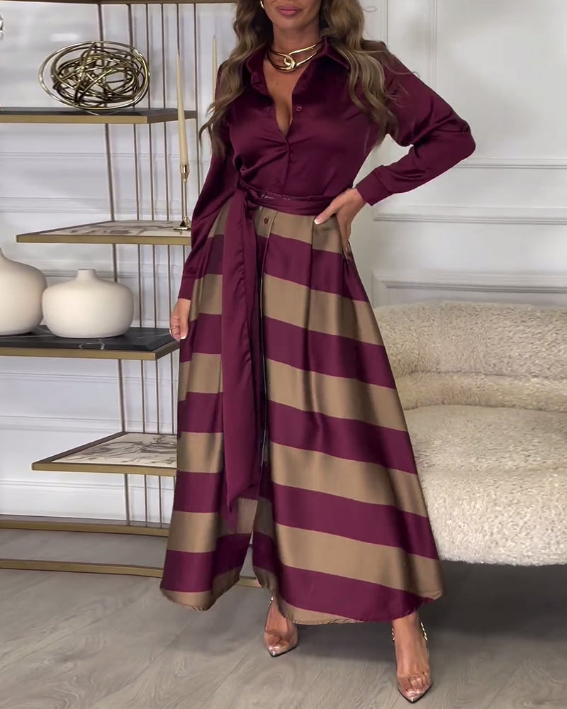 Sophie™ - Striped Elegance Dress
