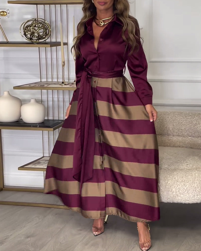 Sophie™ - Striped Elegance Dress