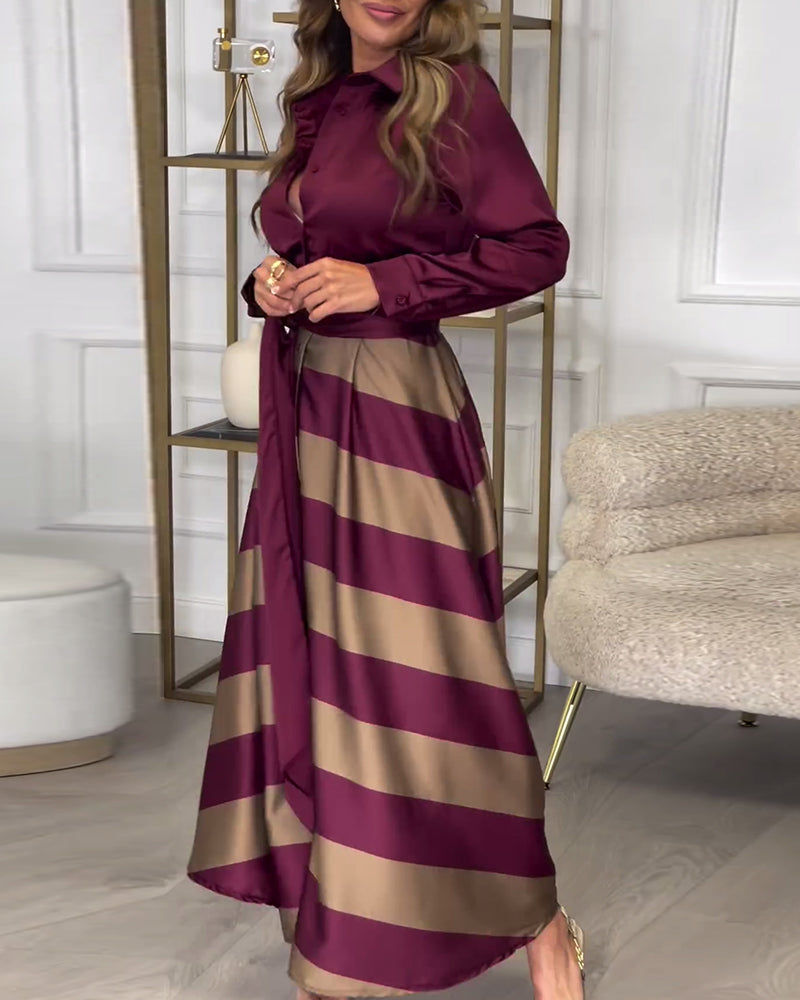 Sophie™ - Striped Elegance Dress