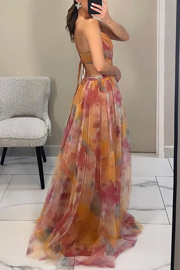Carola™ - Ravissante robe maxi à imprimé floral