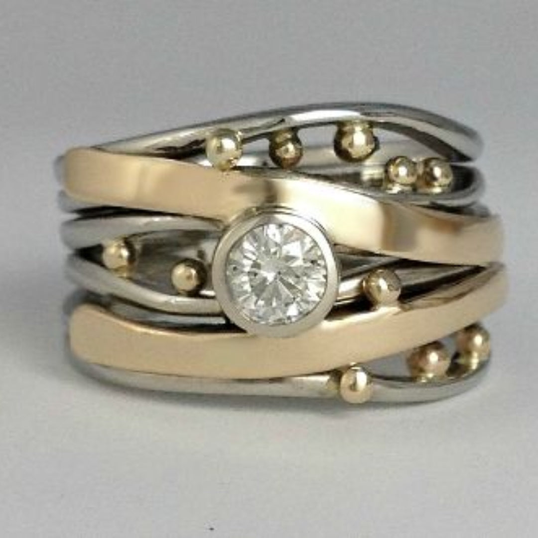 Ylva | Vintage Gull Inlagt Zirkonia Ring