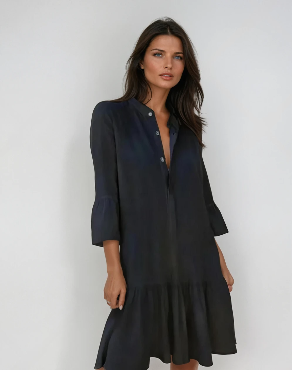 Jess™ - Pleated Mini Shirt Dress