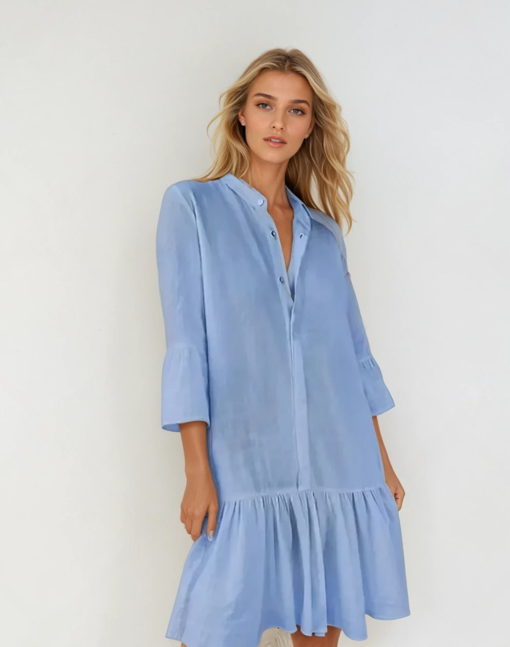 Jess™ - Pleated Mini Shirt Dress