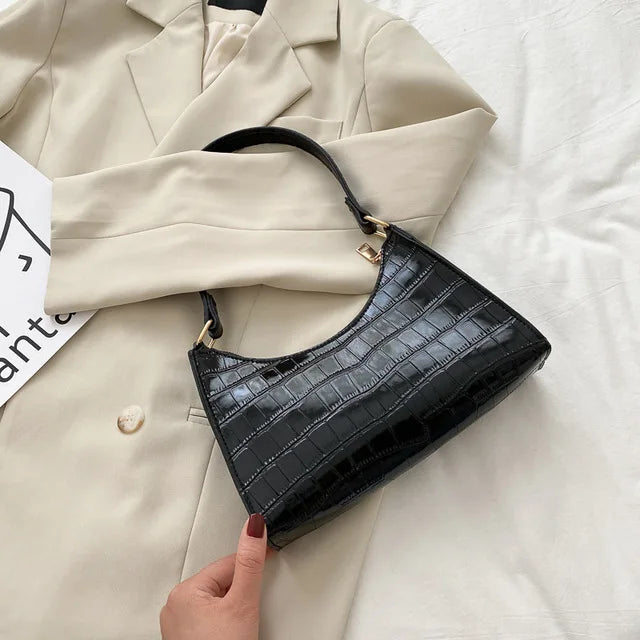 Tilly™ | Skinnende skulderveske med alligatormotiv