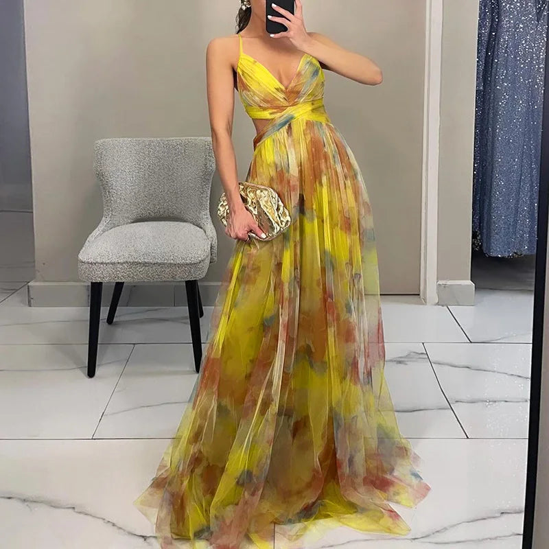 Carola™ - Ravissante robe maxi à imprimé floral