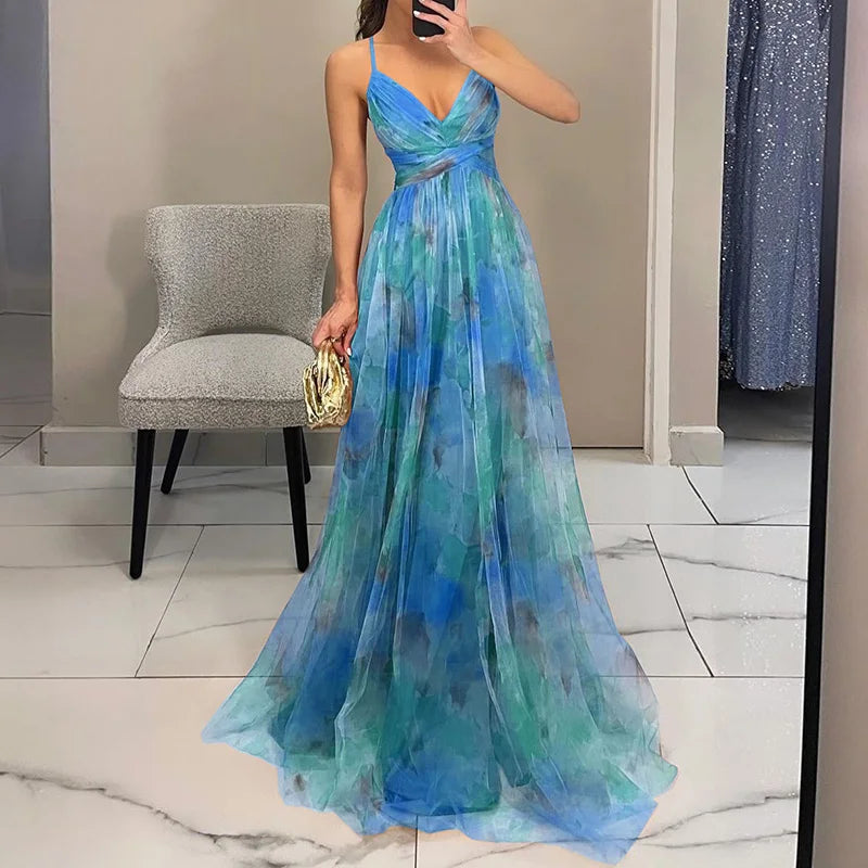 Carola™ - Ravissante robe maxi à imprimé floral