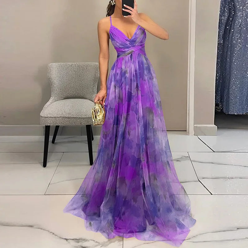 Carola™ - Ravissante robe maxi à imprimé floral